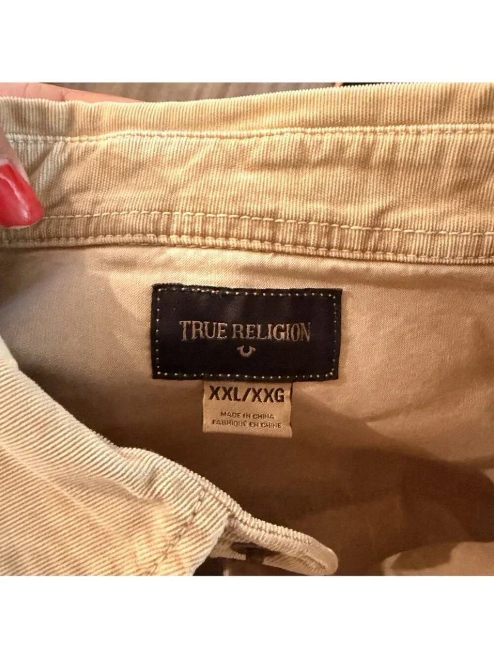 Y2K True Religion Corduroy Pearl Snap Western Cowboy Shirt XXL Rodeo Tan Brown